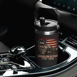 Train USA 250th Anniversary Flip Straw Tumbler American Iron Spirit Steam Locomotive Railroad Train Engine TS11 Print Your Wear