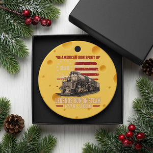 Train USA 250th Anniversary Ceramic Ornament American Iron Spirit Steam Locomotive Railroad Train Engine TS11 1pc Yellow Cheese Print Your Wear