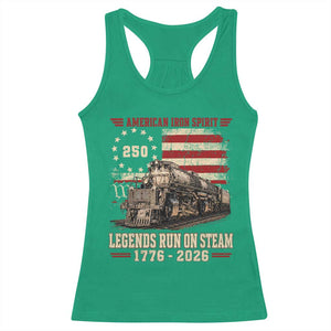 Train USA 250th Anniversary Racerback Tank Top American Iron Spirit Steam Locomotive Railroad Train Engine TS11 Irish Green Print Your Wear