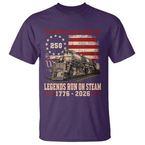 Train USA 250th Anniversary T Shirt American Iron Spirit Steam Locomotive Railroad Train Engine TS11 Purple Print Your Wear