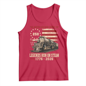 Train USA 250th Anniversary Tank Top American Iron Spirit Steam Locomotive Railroad Train Engine TS11 Red Print Your Wear