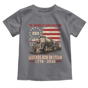 Train USA 250th Anniversary Toddler T Shirt American Iron Spirit Steam Locomotive Railroad Train Engine TS11 Charcoal Print Your Wear