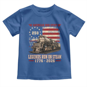 Train USA 250th Anniversary Toddler T Shirt American Iron Spirit Steam Locomotive Railroad Train Engine TS11 Royal Blue Print Your Wear