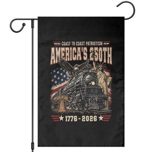 Steam Locomotive Train USA 250th Anniversary Garden Flag Coast To Coast Patriotism Liberty American Flag TS11 Black Print Your Wear