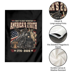 Steam Locomotive Train USA 250th Anniversary Garden Flag Coast To Coast Patriotism Liberty American Flag TS11 Print Your Wear