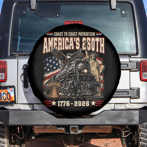Steam Locomotive Train USA 250th Anniversary Spare Tire Cover Coast To Coast Patriotism Liberty American Flag TS11 No hole Black Print Your Wear