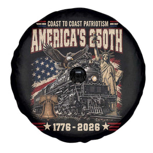 Steam Locomotive Train USA 250th Anniversary Spare Tire Cover Coast To Coast Patriotism Liberty American Flag TS11 Print Your Wear