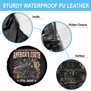 Steam Locomotive Train USA 250th Anniversary Spare Tire Cover Coast To Coast Patriotism Liberty American Flag TS11 Print Your Wear