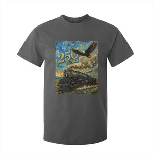 Train USA 250 Year Anniversary 1776 2026 T Shirt For Kid Van Gogh Art Steam Locomotive Railroad Starry Night