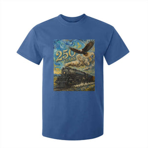 Train USA 250 Year Anniversary 1776 2026 T Shirt For Kid Van Gogh Art Steam Locomotive Railroad Starry Night