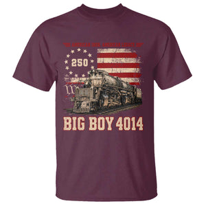 Train USA 250th Anniversary T Shirt American Iron Legacy Steam Locomotive Railroad Train Engine TS11 Maroon Print Your Wear