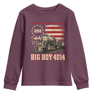 Train USA 250th Anniversary Youth Sweatshirt American Iron Legacy Steam Locomotive Railroad Train Engine TS11 Maroon Print Your Wear