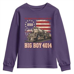 Train USA 250th Anniversary Youth Sweatshirt American Iron Legacy Steam Locomotive Railroad Train Engine TS11 Purple Print Your Wear