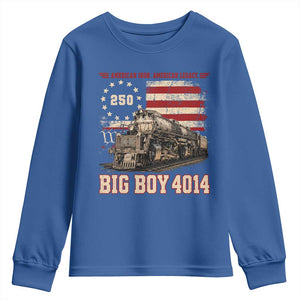 Train USA 250th Anniversary Youth Sweatshirt American Iron Legacy Steam Locomotive Railroad Train Engine TS11 Royal Blue Print Your Wear