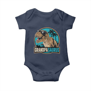 Dinosaur Grandfather Baby Onesie Funny Grandpasaurus Fathers Day Family Matching TS11 Navy Print Your Wear