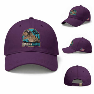 Dinosaur Grandfather Baseball Cap Funny Grandpasaurus Fathers Day Family Matching TS11 Baseball Cap Universal Fit Purple Print Your Wear