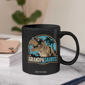 Dinosaur Grandfather Coffee Mug Funny Grandpasaurus Fathers Day Family Matching TS11 Print Your Wear