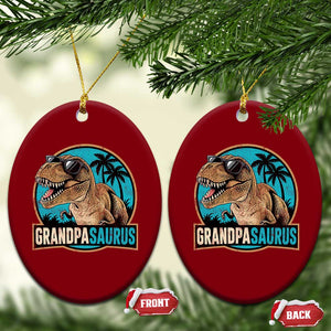 Dinosaur Grandfather Ceramic Ornament Funny Grandpasaurus Fathers Day Family Matching TS11 Print Your Wear