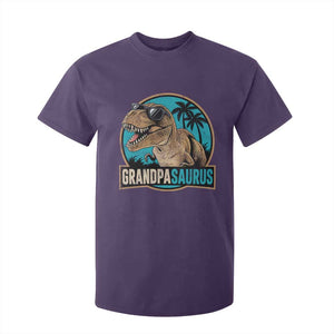 Dinosaur Grandfather T Shirt For Kid Funny Grandpasaurus Fathers Day Family Matching TS11 Purple Print Your Wear