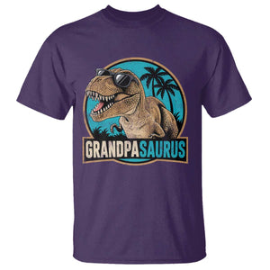 Dinosaur Grandfather T Shirt Funny Grandpasaurus Fathers Day Family Matching TS11 Purple Print Your Wear