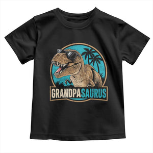 Dinosaur Grandfather Toddler T Shirt Funny Grandpasaurus Fathers Day Family Matching TS11 Black Print Your Wear