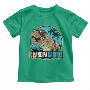 Dinosaur Grandfather Toddler T Shirt Funny Grandpasaurus Fathers Day Family Matching TS11 Irish Green Print Your Wear
