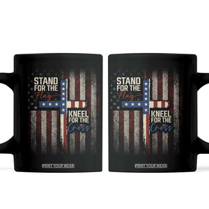 Stand For The Flag Kneel For The Cross Coffee Mug Patriotic Faith Vintage American Flag