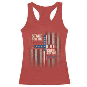 Stand For The Flag Kneel For The Cross Racerback Tank Top Patriotic Faith Vintage American Flag