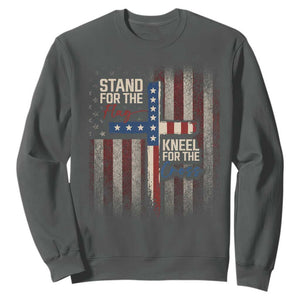 Stand For The Flag Kneel For The Cross Sweatshirt Patriotic Faith Vintage American Flag