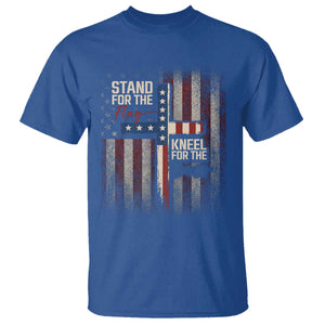 Stand For The Flag Kneel For The Cross T Shirt Patriotic Faith Vintage American Flag