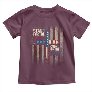Stand For The Flag Kneel For The Cross Toddler T Shirt Patriotic Faith Vintage American Flag