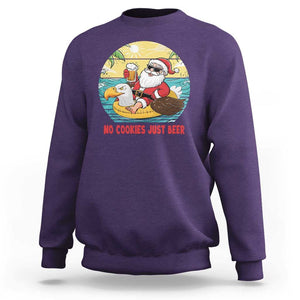 Funny Christmas In July Sweatshirt No Cookies Just Beer Santa Summer Season Eagle Float TS11 Purple Print Your Wear