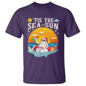 Funny Christmas In July T Shirt Tis The Sea Sun Santa Beach Summer Season Xmas TS11 Purple Print Your Wear