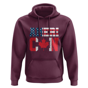 Half American Half Canadian Hoodie America Canada Patriotic Flag TS11 Maroon Print Your Wear