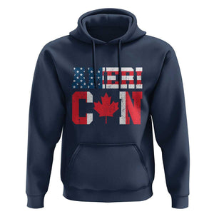 Half American Half Canadian Hoodie America Canada Patriotic Flag TS11 Navy Print Your Wear