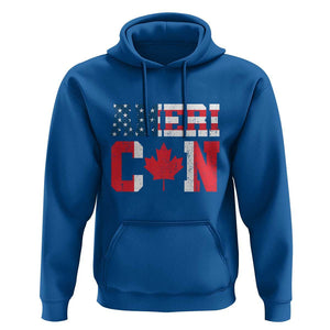 Half American Half Canadian Hoodie America Canada Patriotic Flag TS11 Royal Blue Print Your Wear