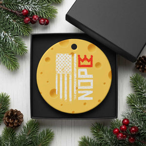 Funny Nope No Kings Vintage American Flag Ceramic Ornament TS11 1pc Yellow Cheese Print Your Wear