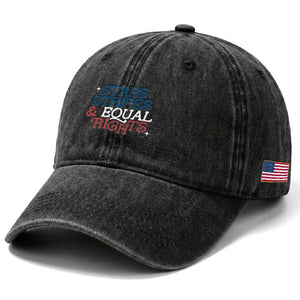 Stars Stripes And Equal Rights Washed Cotton Baseball Cap 4th Of July Liberal American TS11 Print Your Wear