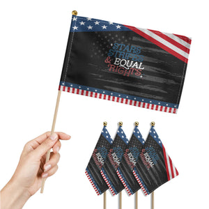 Stars Stripes And Equal Rights Patriotic Handheld Flag 4th Of July Liberal American TS11 Print Your Wear