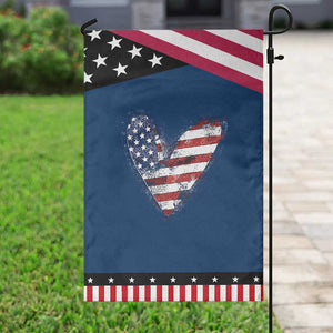 4th of July American Flag Heart USA Patriotic Garden Flag TS11 Classic Blue Black Print Your Wear