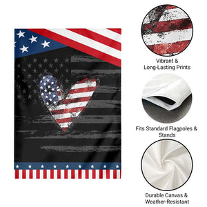 4th of July American Flag Heart USA Patriotic Garden Flag TS11 Print Your Wear