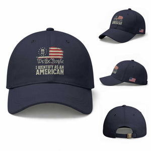 Funny 8647 I Identify As An American Baseball Cap American Flag TS11 Baseball Cap Universal Fit Navy Print Your Wear