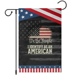 Funny I Identify As An American Patriotic Garden Flag 4th Of July American Flag TS11 Distressed Black Blue Print Your Wear