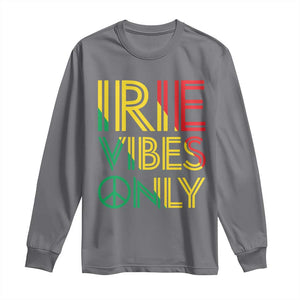 Irie Vibes Only Long Sleeve Shirt Rasta Reggae Roots Flag Music TS11 Charcoal Print Your Wear