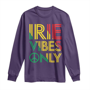 Irie Vibes Only Long Sleeve Shirt Rasta Reggae Roots Flag Music TS11 Purple Print Your Wear