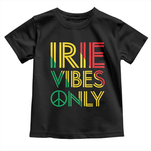 Irie Vibes Only Toddler T Shirt Rasta Reggae Roots Flag Music TS11 Black Print Your Wear