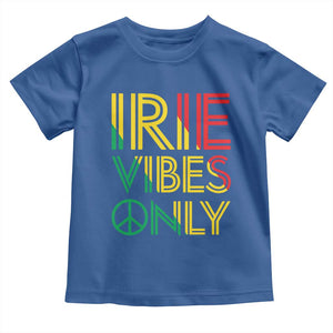 Irie Vibes Only Toddler T Shirt Rasta Reggae Roots Flag Music TS11 Royal Blue Print Your Wear