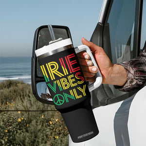 Irie Vibes Only Tumbler With Handle Rasta Reggae Roots Flag Music TS11 Print Your Wear