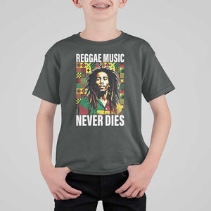 Legend Bob T Shirt For Kid Reggae Music Never Dies Rasta TS11 Dark Heather Print Your Wear
