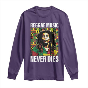 Legend Bob Long Sleeve Shirt Reggae Music Never Dies Rasta TS11 Purple Print Your Wear